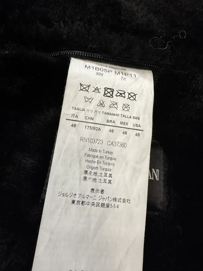 FW2012 Emporio Armani Shearling Black Leather Jacket mfwzFCB 11