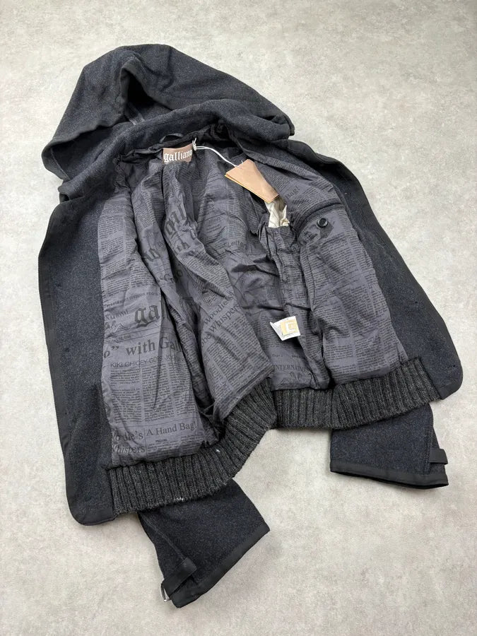 FW2012 John Galliano Grey Wool Hooded Coat afJhens 6