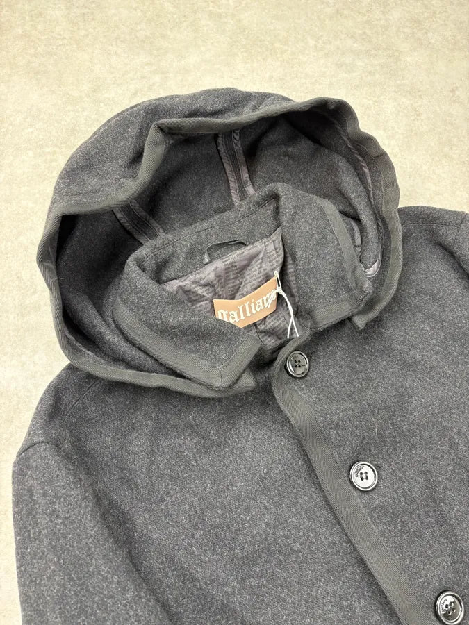 FW2012 John Galliano Grey Wool Hooded Coat afJhens 4