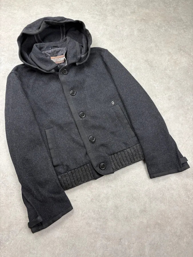 FW2012 John Galliano Grey Wool Hooded Coat afJhens 3