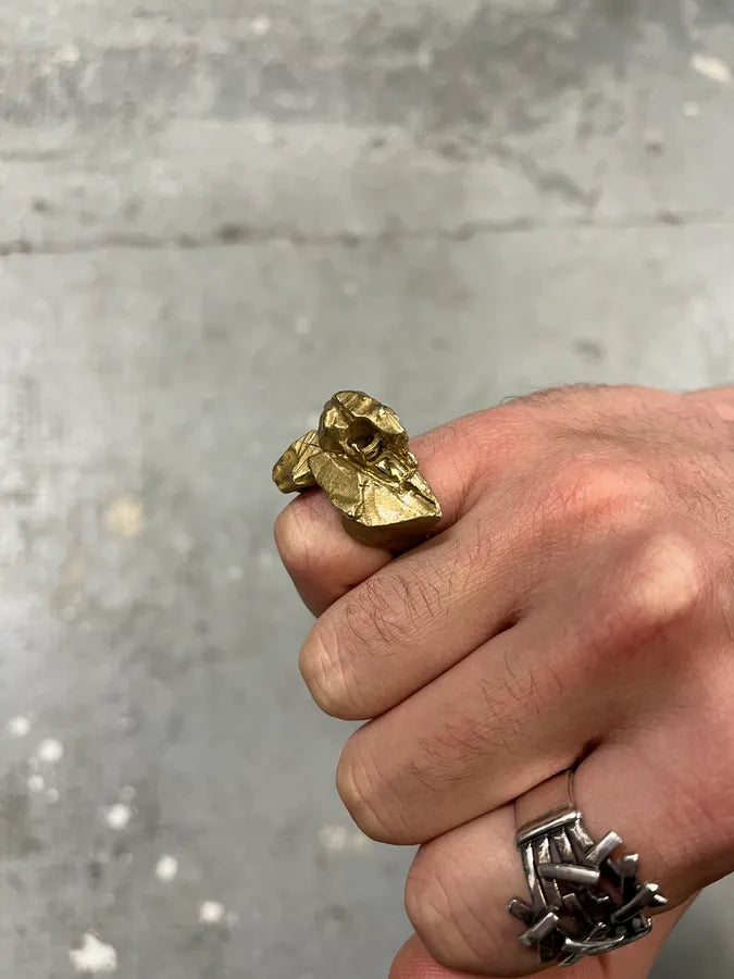FW2012 Maison Margiela Gold Sculpture Ring (OS) lIONwQl 0