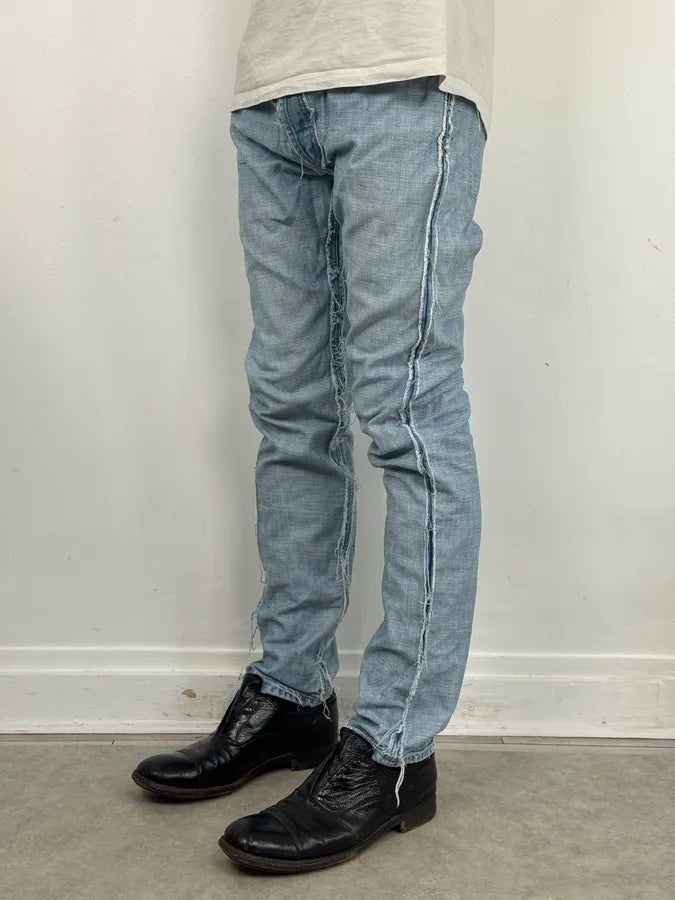 FW2012 Maison Margiela H&M Light Blue Denim Inside-Out Jeans ngIJoam 1