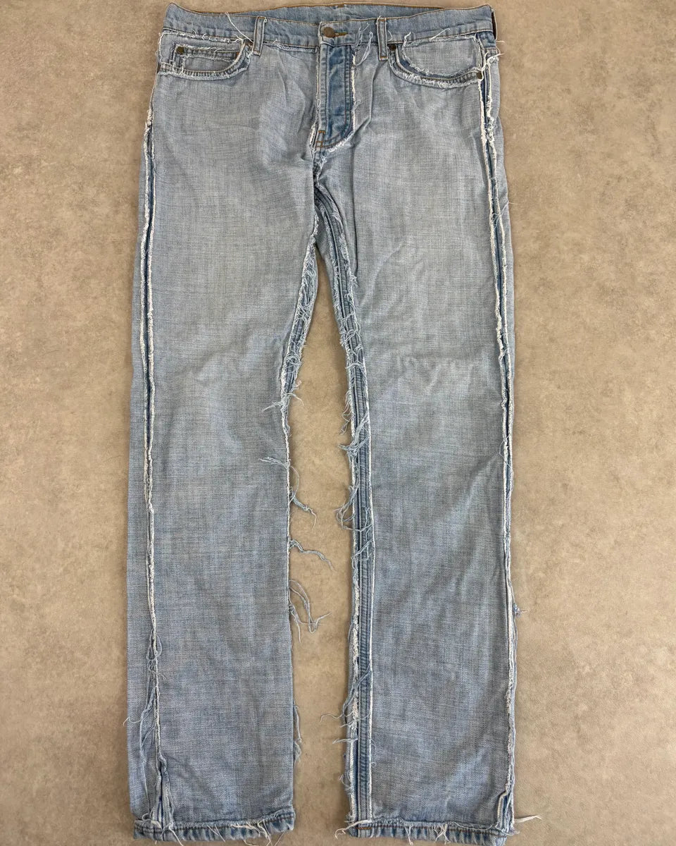 FW2012 Maison Margiela H&M Light Blue Denim Inside-Out Jeans ngIJoam 3