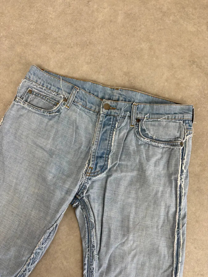 FW2012 Maison Margiela H&M Light Blue Denim Inside-Out Jeans ngIJoam 4