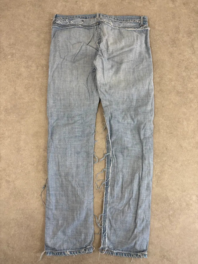 FW2012 Maison Margiela H&M Light Blue Denim Inside-Out Jeans ngIJoam 5