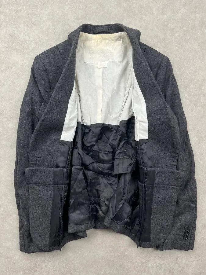 FW2012 Maison Margiela H&M Anthracite Wool Tailored Blazer Jacket zGqQfCV 3