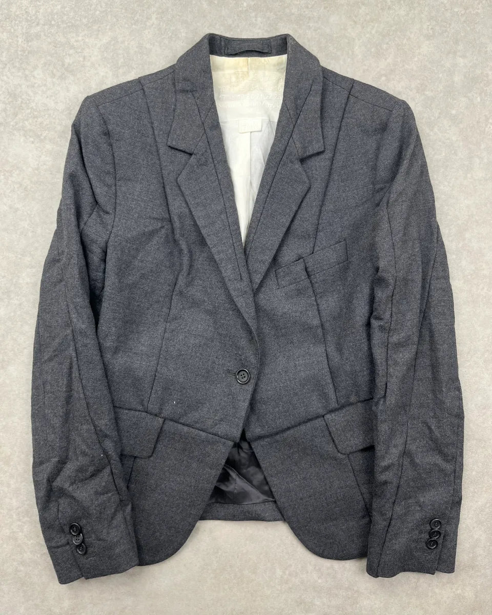 FW2012 Maison Margiela H&M Anthracite Wool Tailored Blazer Jacket zGqQfCV 0