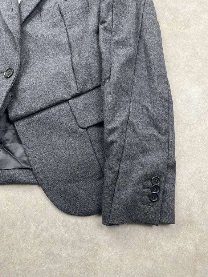 FW2012 Maison Margiela H&M Anthracite Wool Tailored Blazer Jacket zGqQfCV 7