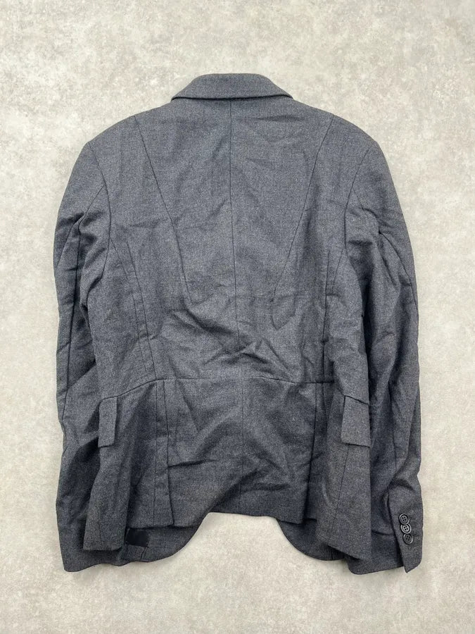 FW2012 Maison Margiela H&M Anthracite Wool Tailored Blazer Jacket zGqQfCV 4