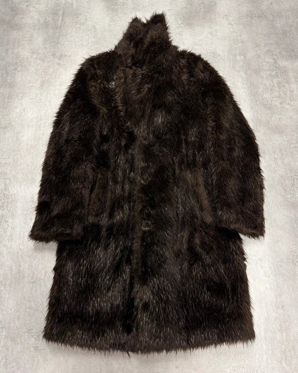 FW2012 Maison Margiela x H&M Faux Fur Long Coat Fnfzliw 0