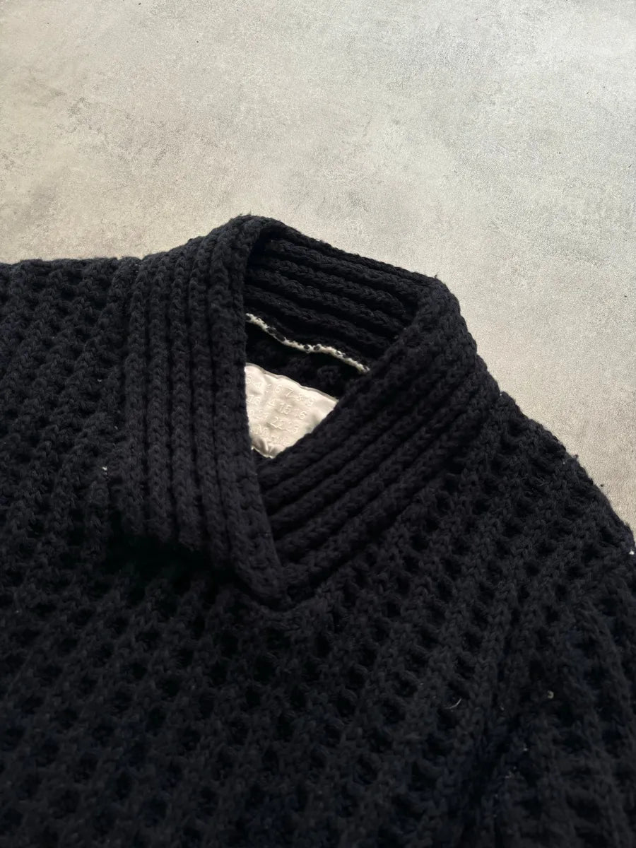 FW2012 Maison Margiela x H&M Wool Navy Cable Knit Sweater FGyTsoA 2