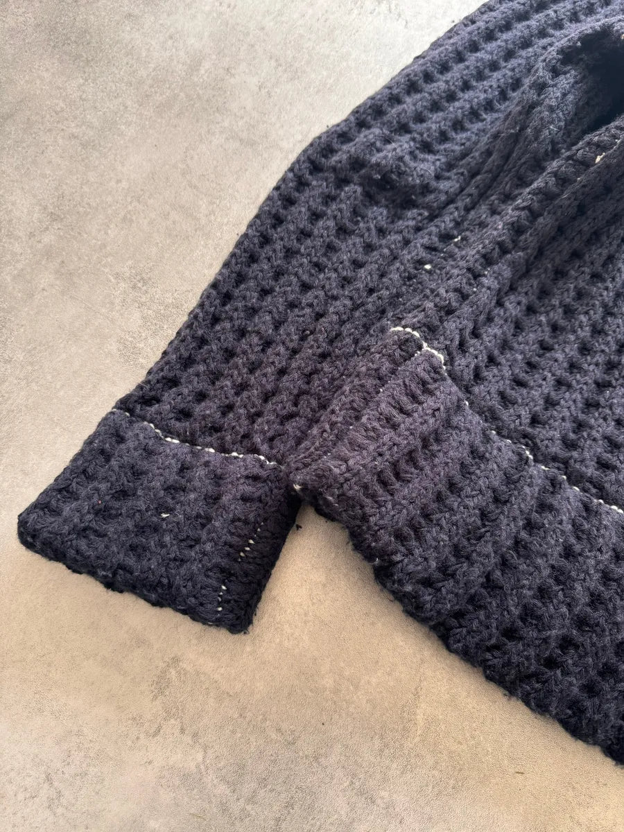 FW2012 Maison Margiela x H&M Wool Navy Cable Knit Sweater FGyTsoA 3