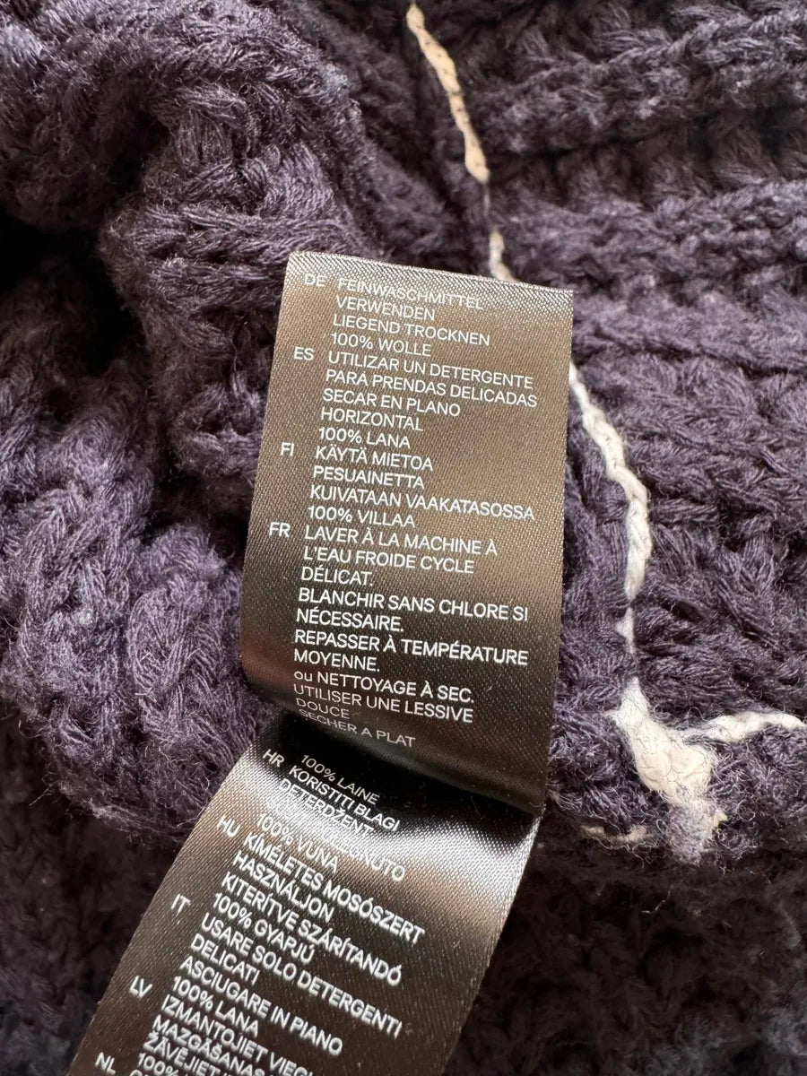 FW2012 Maison Margiela x H&M Wool Navy Cable Knit Sweater FGyTsoA 6