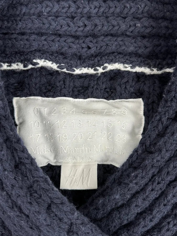 FW2012 Maison Margiela x H&M Wool Navy Cable Knit Sweater FGyTsoA 7