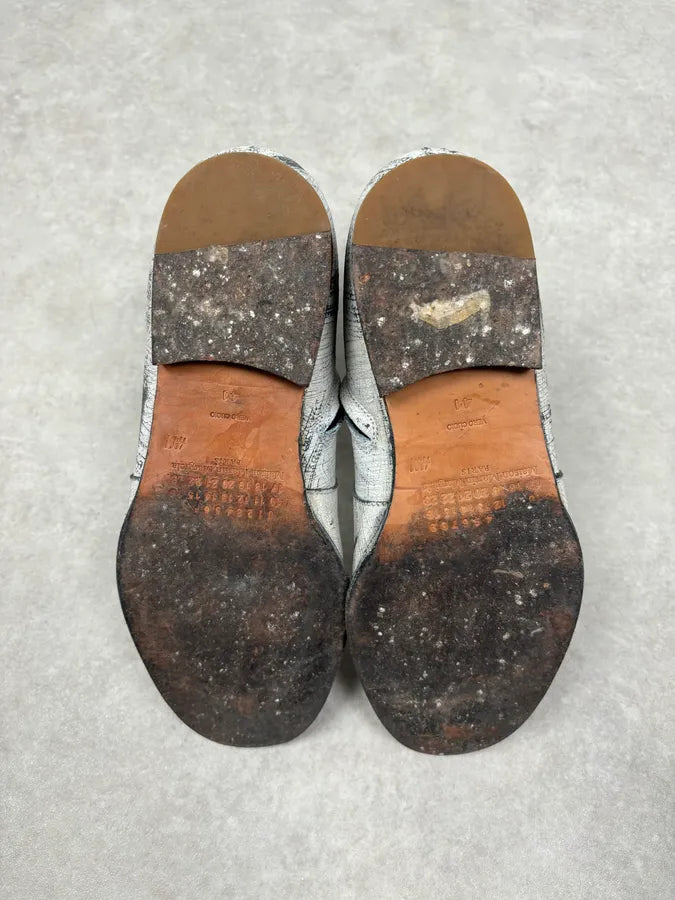 FW2012 Martin Margiela Cream Leather Chelsea Boots Crackled Size 41 PADdKav 6