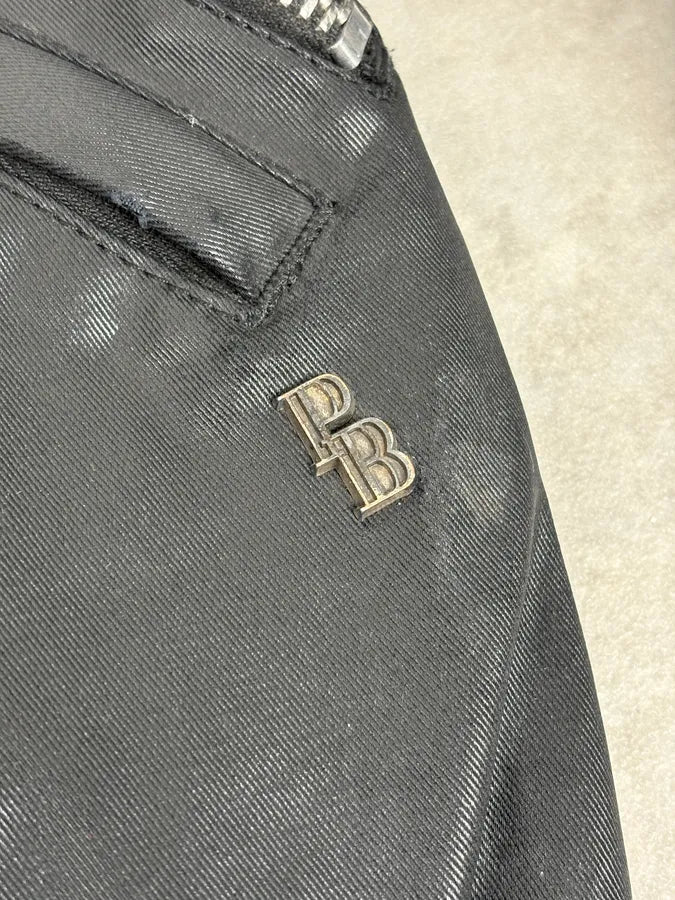 FW2012 Pierre Balmain Buttoned Waxed Black Bomber Jacket XWWquSU 7