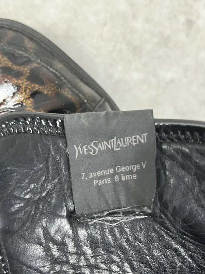 FW2012 Yves Saint Laurent Black Leopard High Leather Sneakers BGTBTgz 8