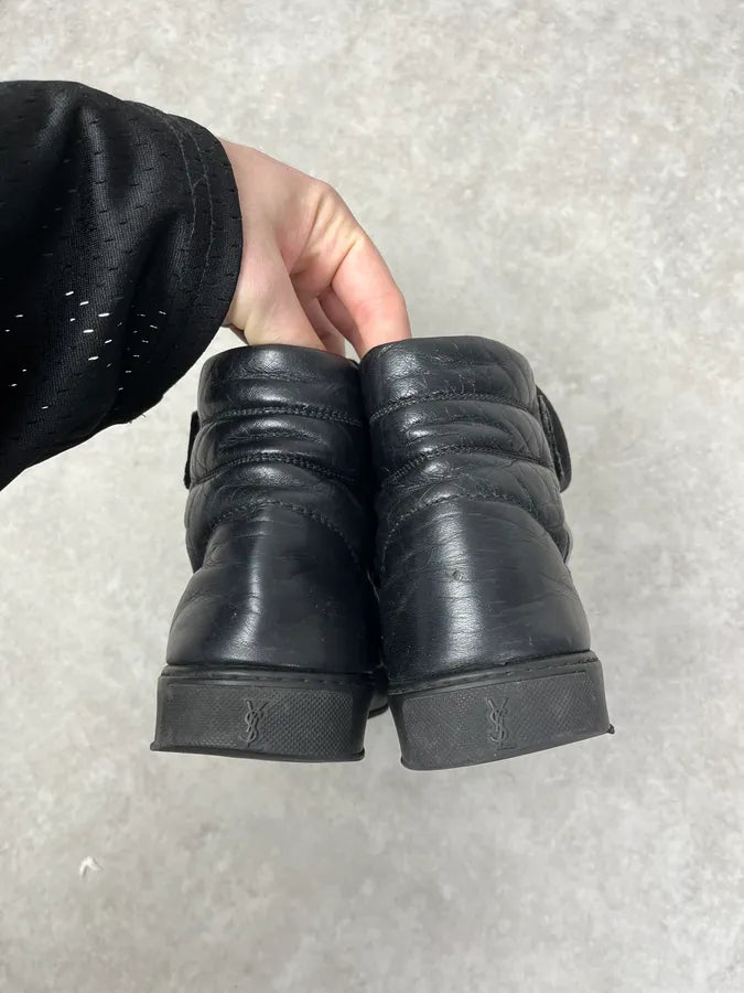 FW2012 Yves Saint Laurent Black Leopard High Leather Sneakers BGTBTgz 5