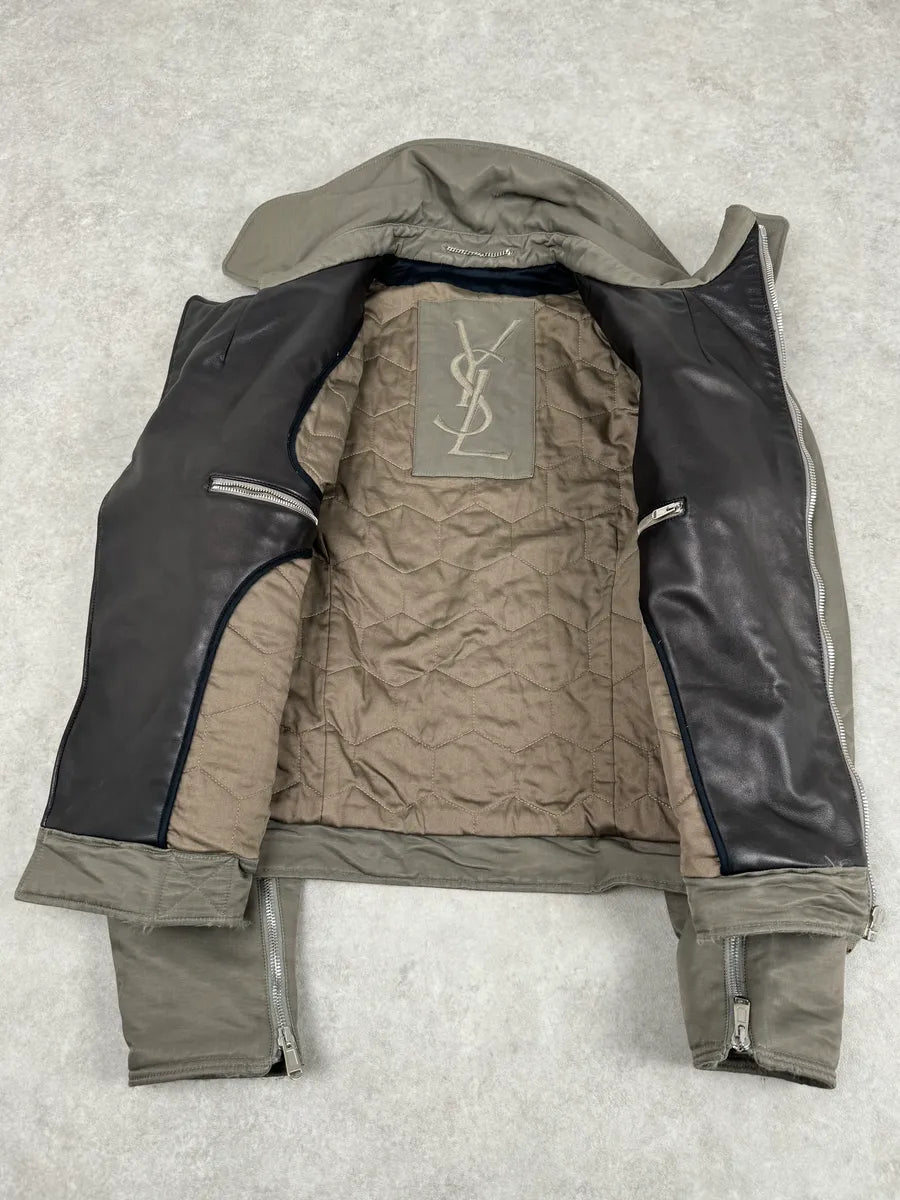 FW2012 Yves Saint Laurent Classy Olive Perfecto Jacket emQFCwn 7