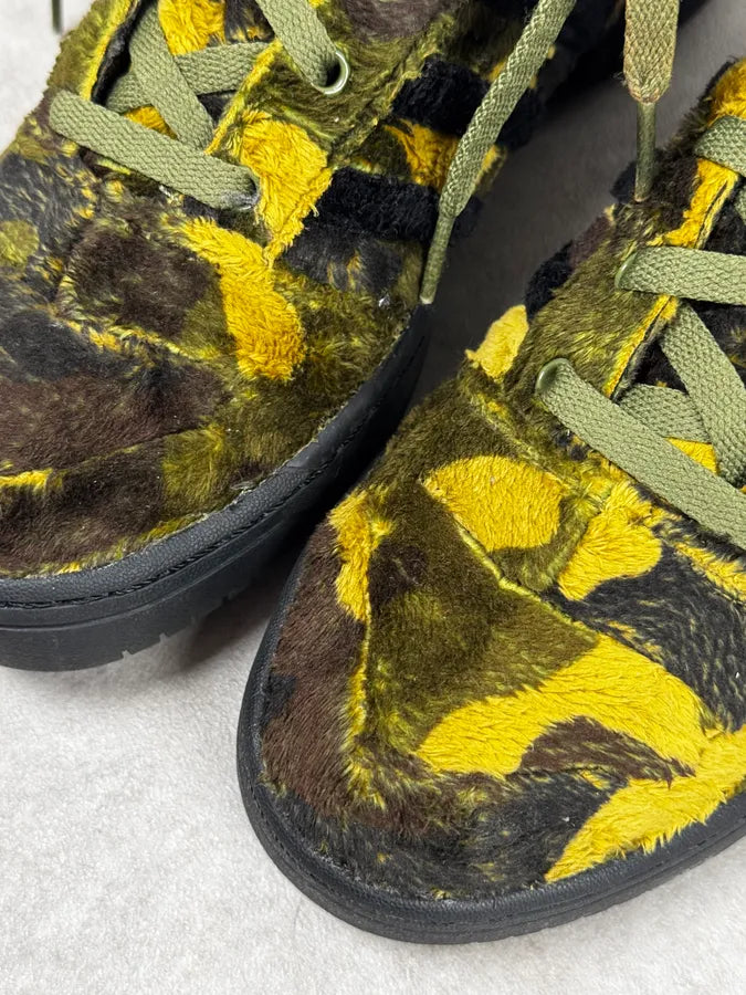 FW2013 Adidas x Jeremy Scott Khaki Plush Camo Bear Sneakers fFXnebz 8