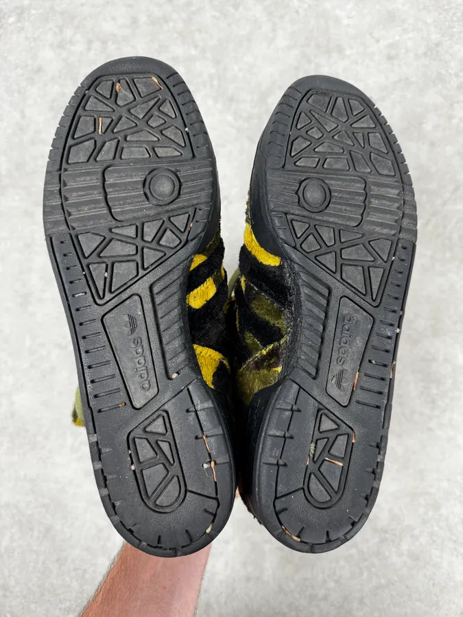 FW2013 Adidas x Jeremy Scott Khaki Plush Camo Bear Sneakers fFXnebz 11