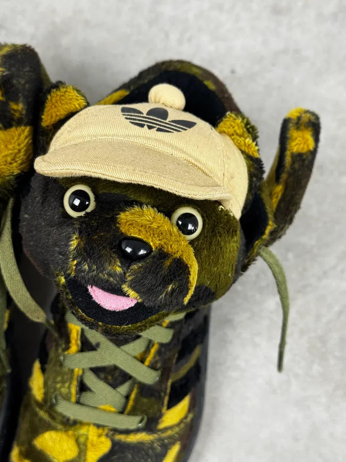 FW2013 Adidas x Jeremy Scott Khaki Plush Camo Bear Sneakers fFXnebz 2