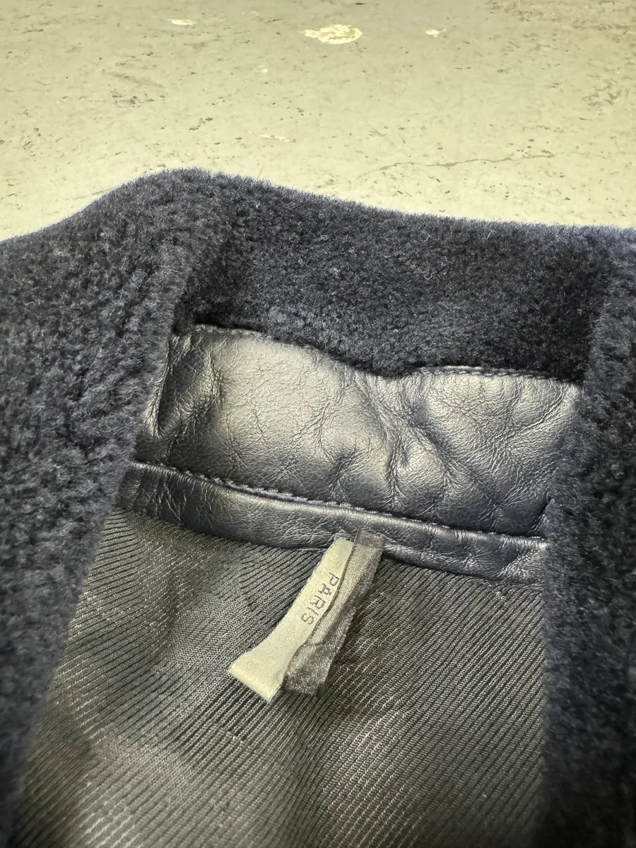 FW2013 Dior Navy Asymmetrical Lambskin Leather Bomber Jacket by Kris Van Assche IocPhZe 13