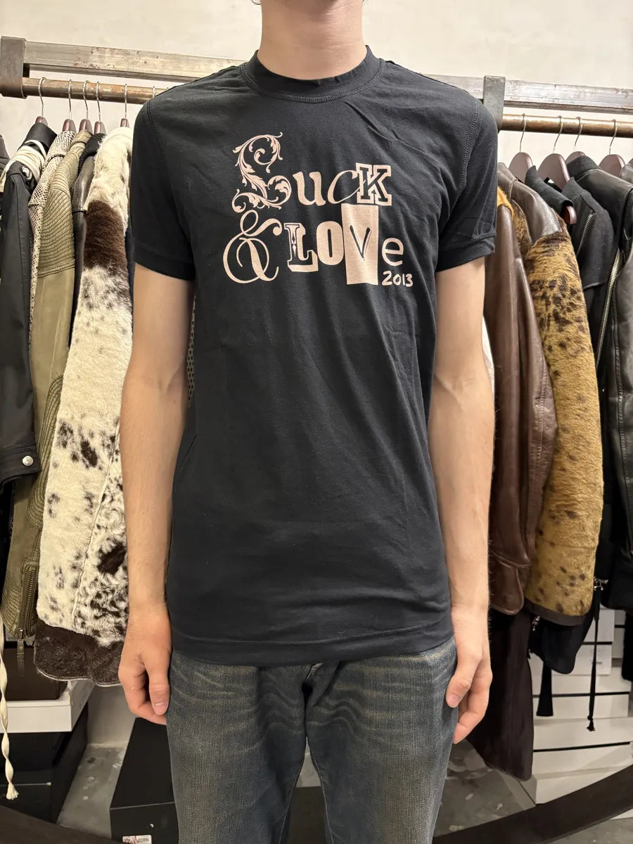 FW2013 Dolce & Gabbana Fuck Love Black T-Shirt TOfyHvs 2