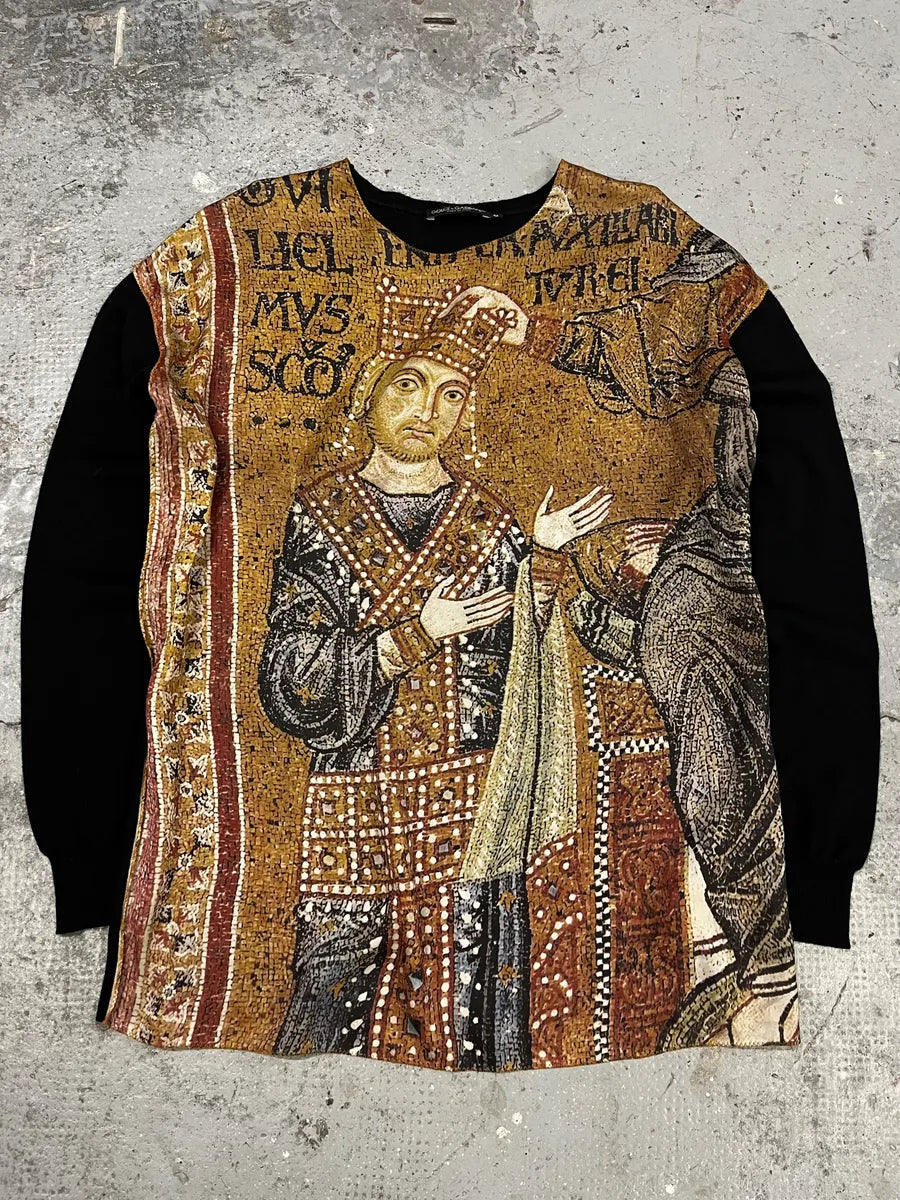 FW2013 Dolce & Gabbana Golden Mosaics Cathedral Black Longsleeves NZzhKfl 0