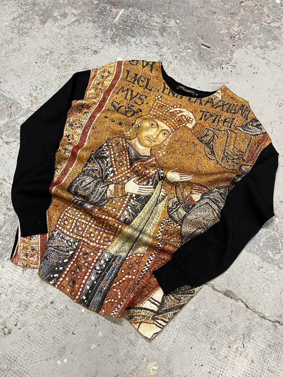 FW2013 Dolce & Gabbana Golden Mosaics Cathedral Black Longsleeves NZzhKfl 2