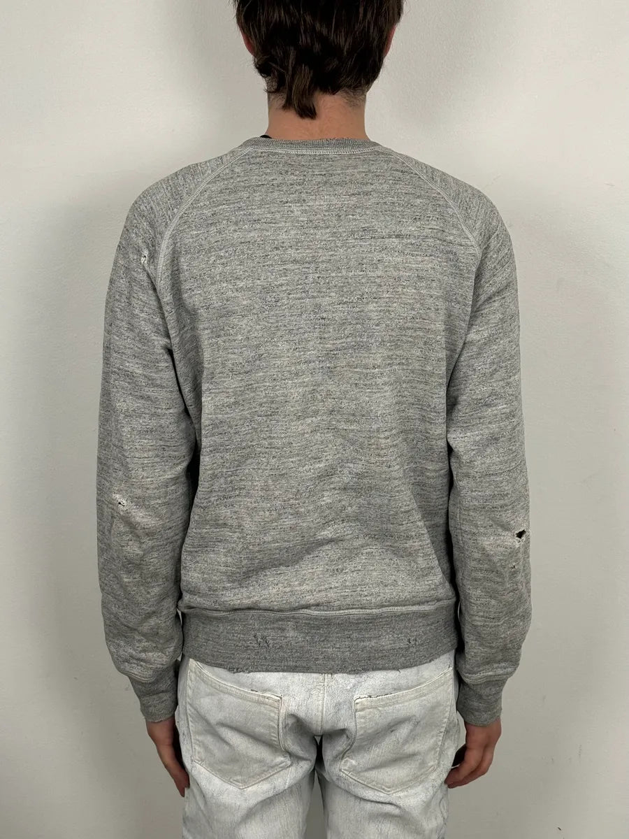 FW2013 Dsquared2 Grey Distressed Boxing Sweater bflCWiy 2