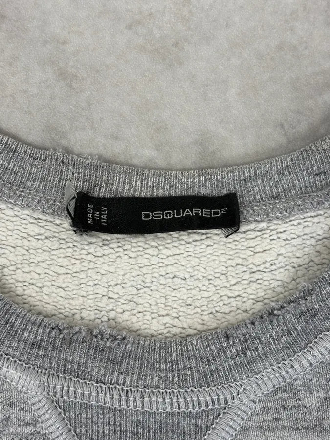 FW2013 Dsquared2 Grey Distressed Boxing Sweater bflCWiy 6