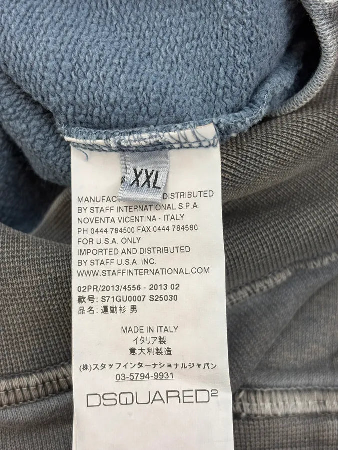 AW2013 Dsquared2 Grey Stone Washed Faded Hoodie lUuKAew 9