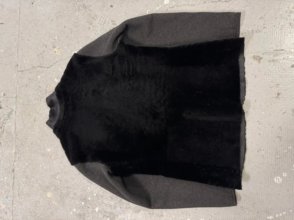 FW2013 Emporio Armani Black Sherling Wool Sleeves Jacket (L) 3