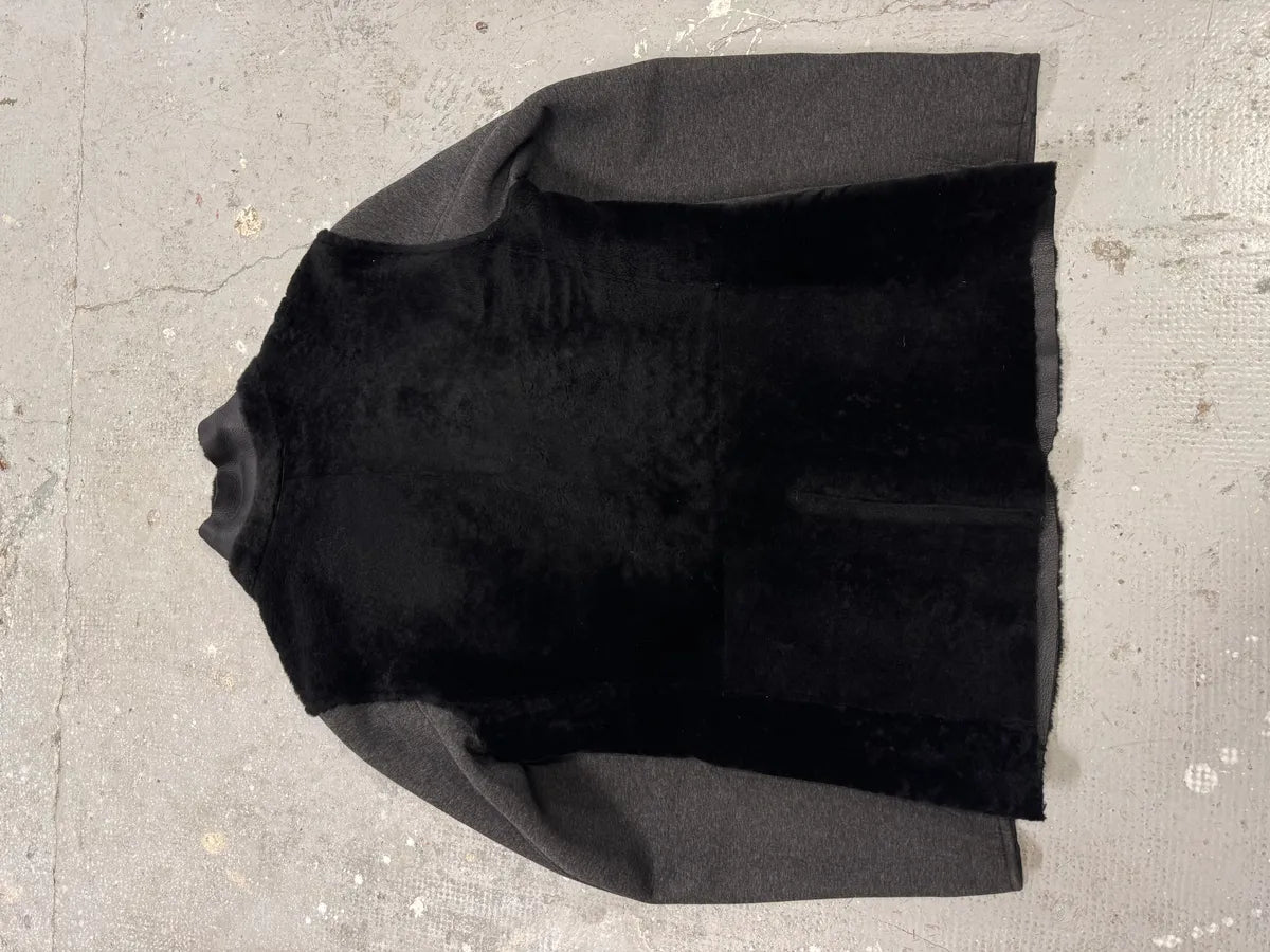 FW2013 Emporio Armani Black Sherling Wool Sleeves Jacket (L) 3