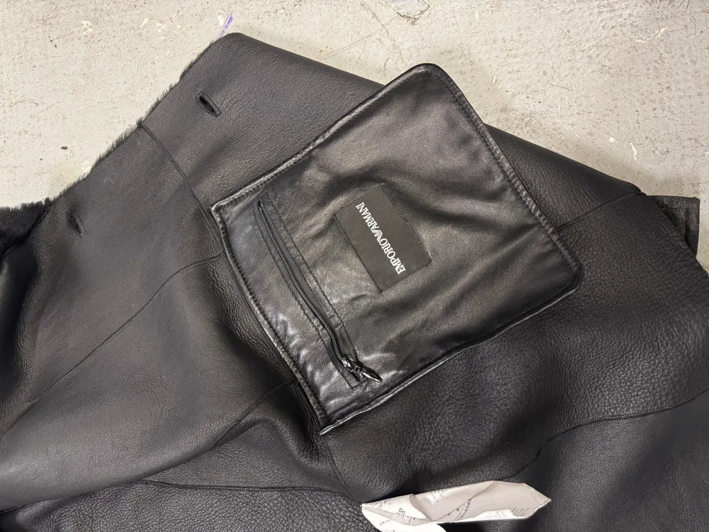 FW2013 Emporio Armani Black Sherling Wool Sleeves Jacket (L) 8