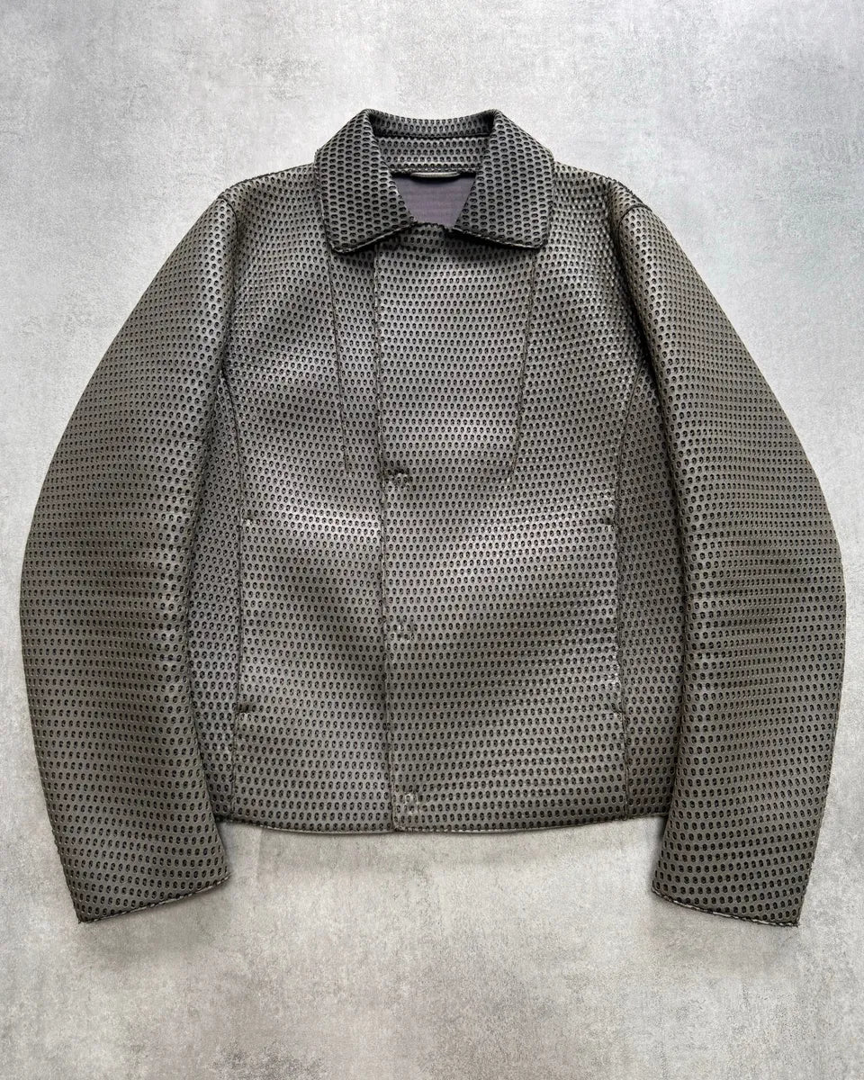 FW2013 Emporio Armani Holes Imperial Leather Jacket jSUmFVT 0