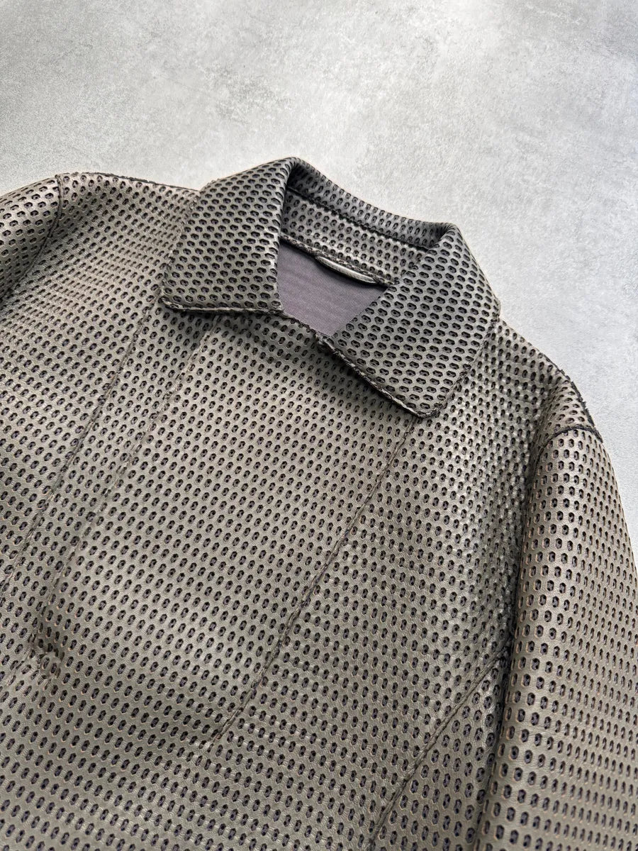 FW2013 Emporio Armani Holes Imperial Leather Jacket jSUmFVT 3