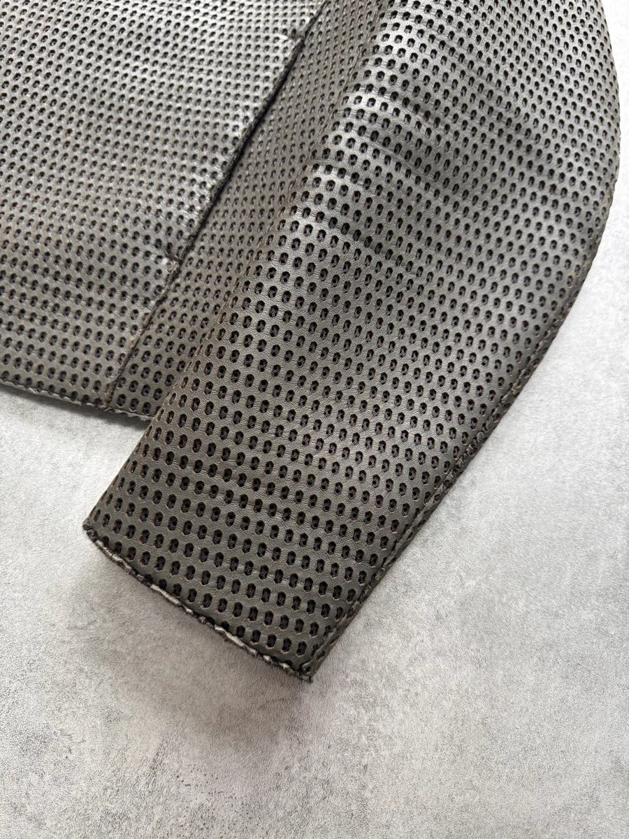 FW2013 Emporio Armani Holes Imperial Leather Jacket jSUmFVT 5