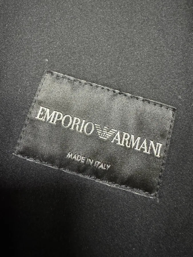 FW2013 Emporio Armani Hooded Beige Grey Leather Jacket (M) XPnVqKV 10