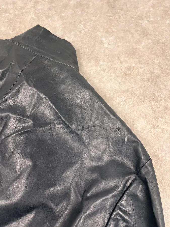 FW2013 Emporio Armani Pure Grey Leather Jacket qGiMXJD 7