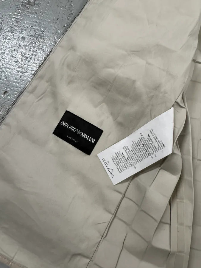 SS2014 Emporio Armani Square Beige Leather Bomber Jacket vAhGjnT 9
