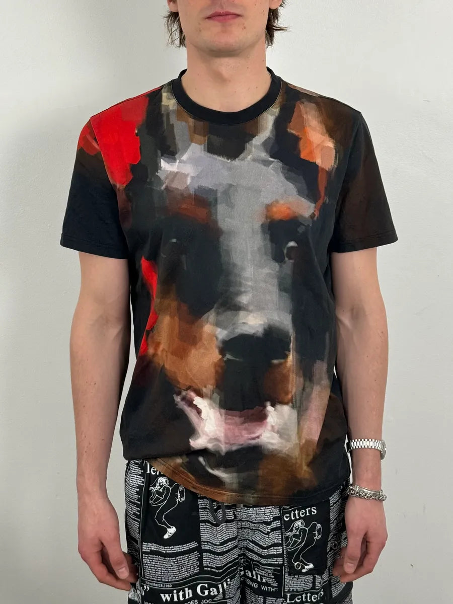 FW2013 Givenchy Doberman Painting Black T-Shirt leyIxon 1