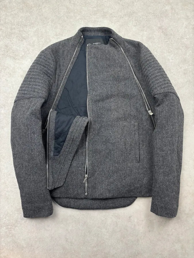 FW2013 Givenchy Grey Wool Multi Zip Jacket by Riccardo Tisci zruSznx 6