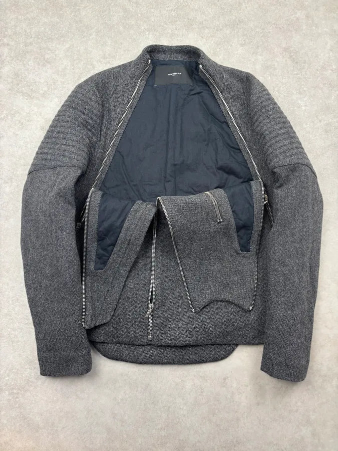 FW2013 Givenchy Grey Wool Multi Zip Jacket by Riccardo Tisci zruSznx 7