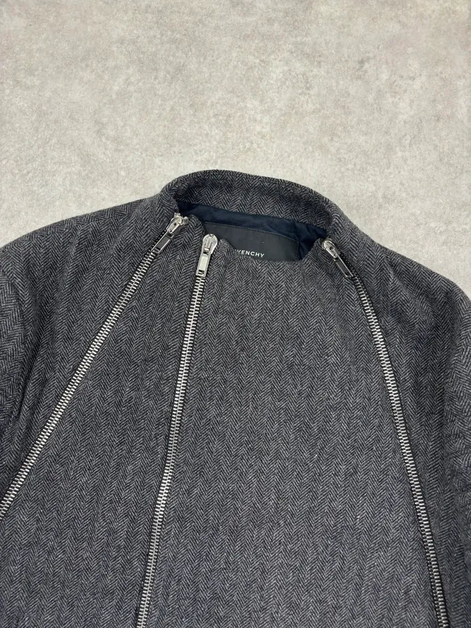 FW2013 Givenchy Grey Wool Multi Zip Jacket by Riccardo Tisci zruSznx 3