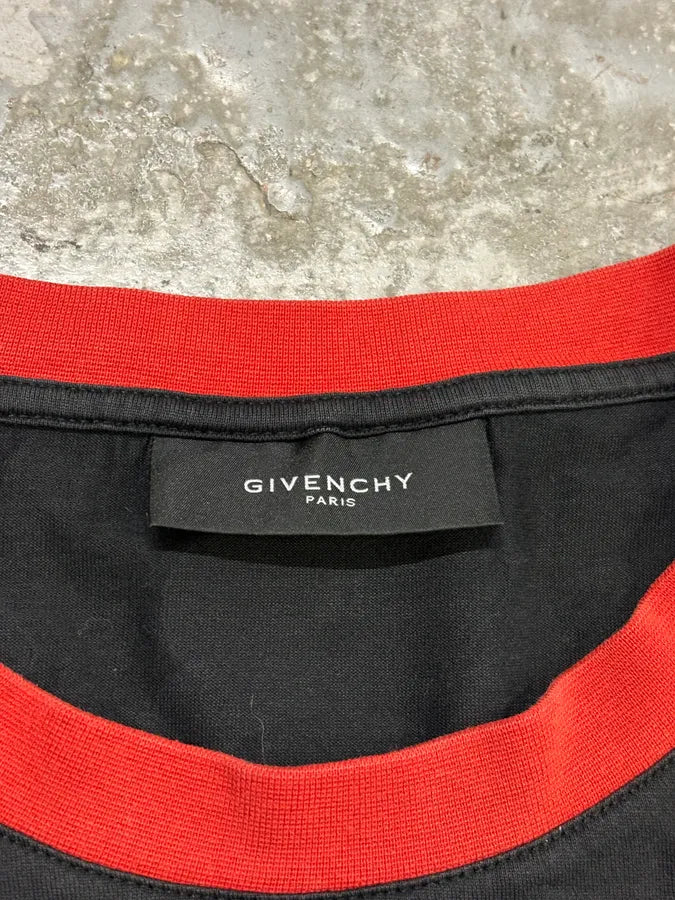 FW2013 Givenchy Red Flowers Stars Black T-Shirt sSIhtbx 6