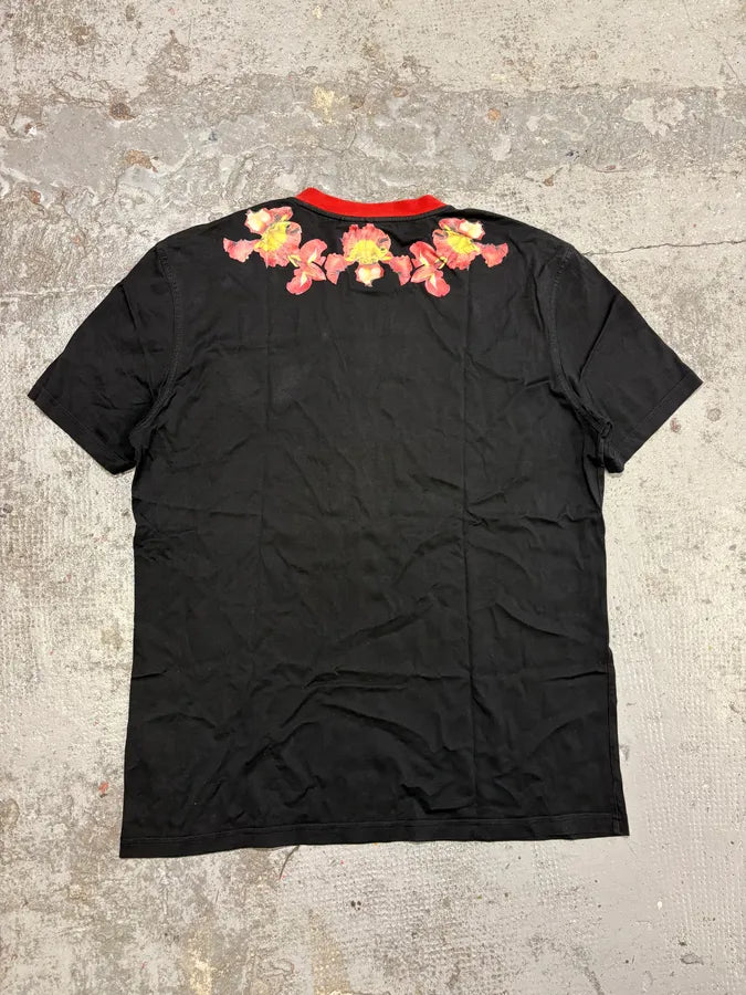 FW2013 Givenchy Red Flowers Stars Black T-Shirt sSIhtbx 5