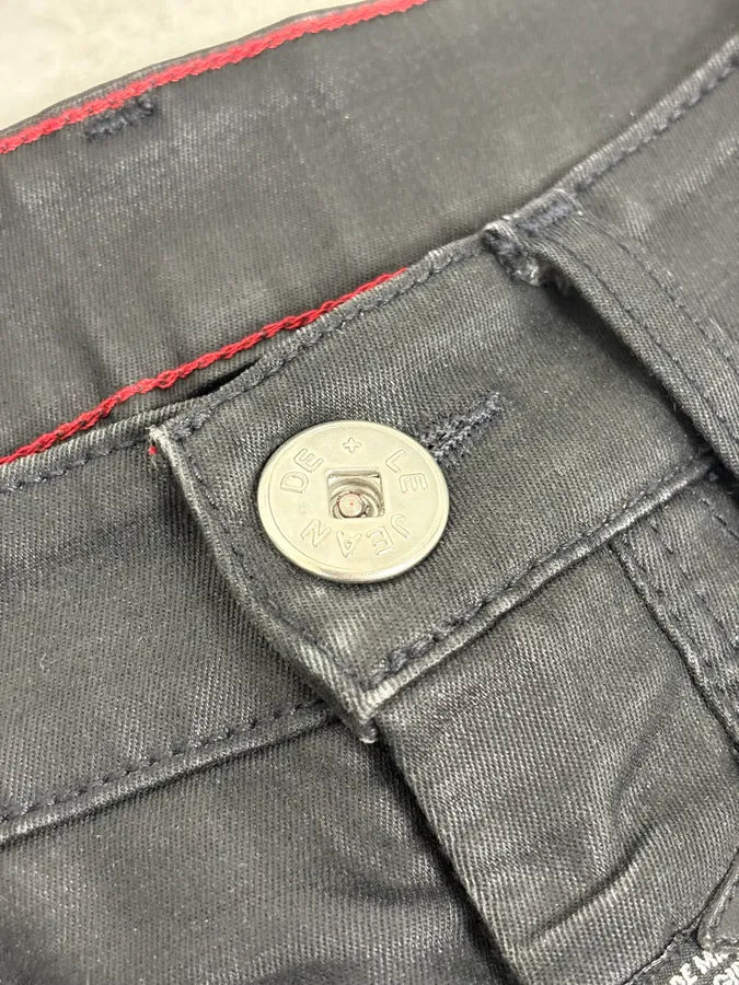 FW2013 Marithé + François Girbaud Black Waxed Denim Jeans WnLPawF 9