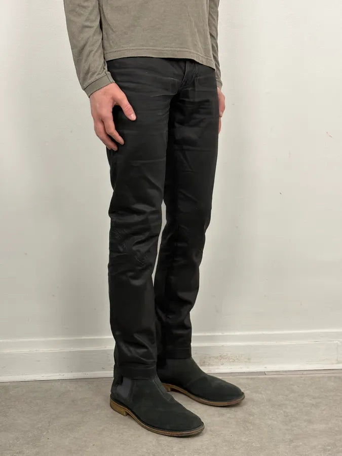FW2013 Marithé + François Girbaud Black Waxed Denim Jeans WnLPawF 2